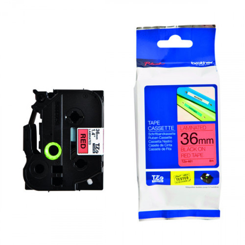 BROTHER TZE TPE 36MMX8M BLK/RED TPE