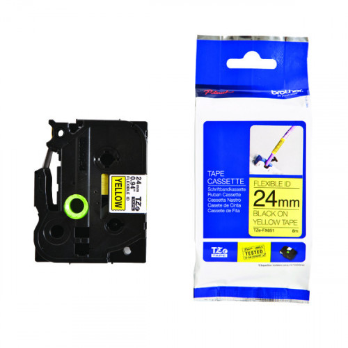 BROTHER TZE TPE 24MMX8M BLK/YLW