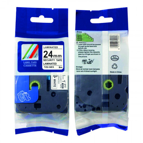BROTHER TZE SEC TPE 24MM BLK/WHT