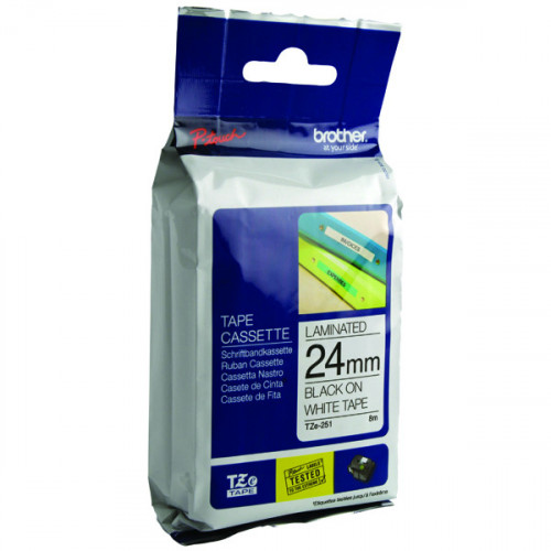 BROTHER TZE TPE 24MMX8M BLK/WHT TPE