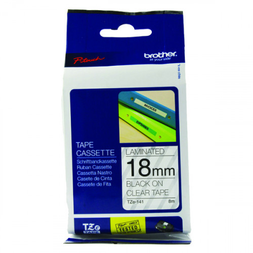 BROTHER TZE TPE 18MMX8M BLK/CLR TPE