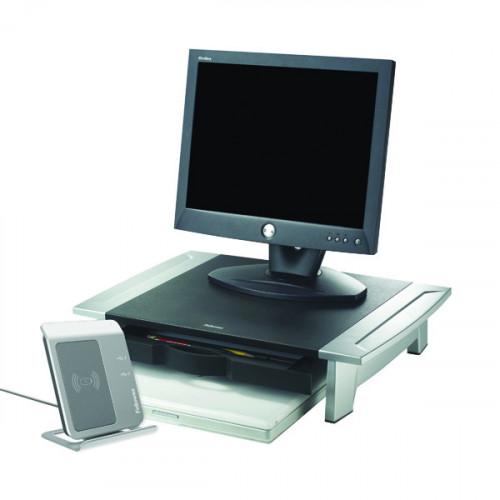 FELLOWES OFF SUITE STD MON RSR BK/GY