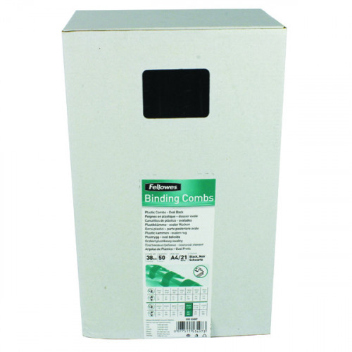 FELLOWES 38MM BLACK BIND COMB PK50