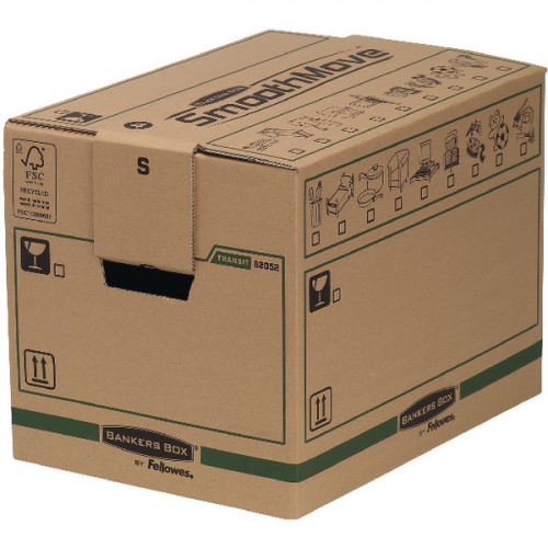 Fellowes Bankers Box Moving Box Small Brown Green (Pack of 5) 6205201