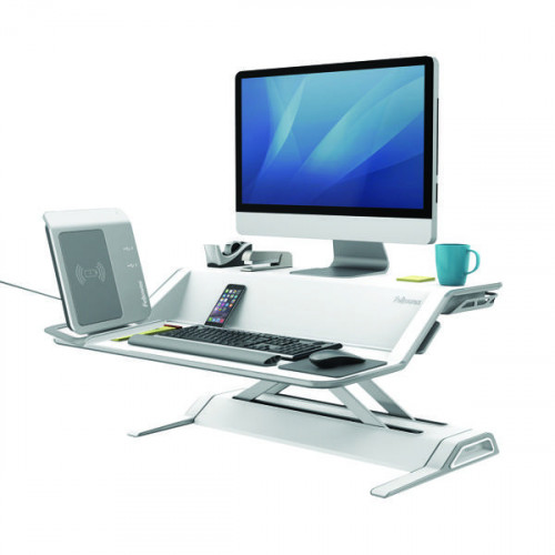 Fellowes Lotus Sit Stand Workstation White 0009901
