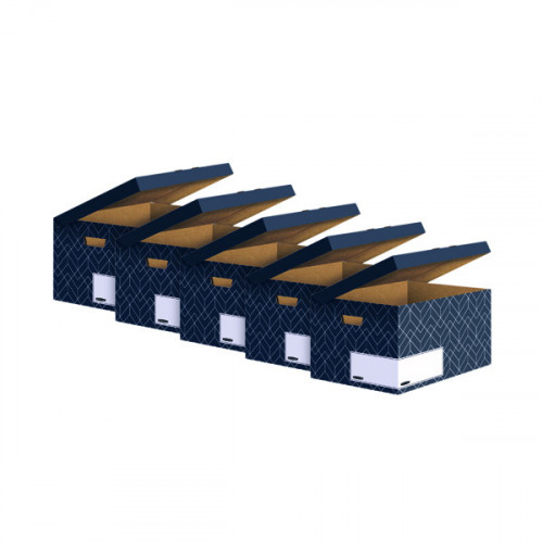 Bankers Box Decor Flip Top Box Grey (Pack of 5) 4483601
