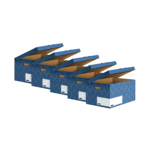 Bankers Box Decor Flip Top Box Blue (Pack of 5) 4484101