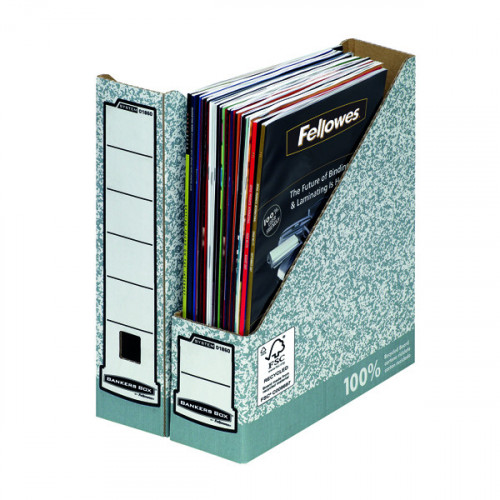 FELLOWES MAG FILE GREY/WHITE PK10