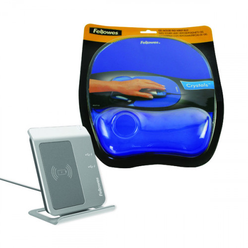 FELLOWES CRYSTAL BLUE GEL MOUSE PAD