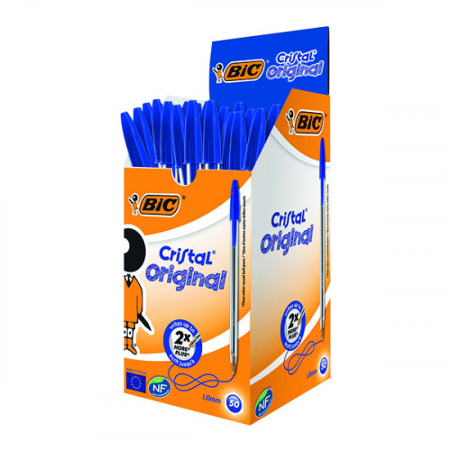 BIC CRISTAL BALL PEN MED BLUE PK50
