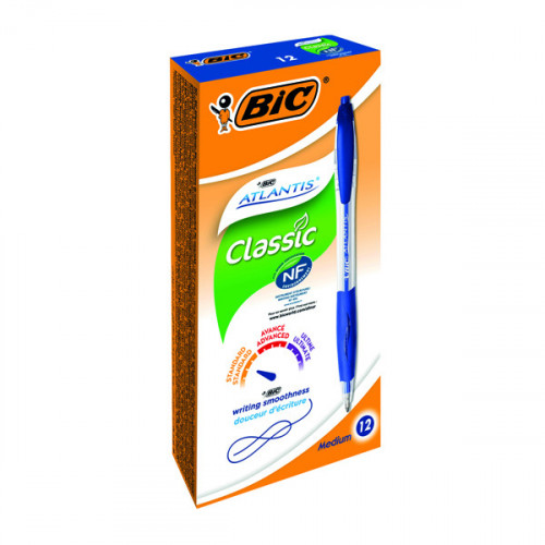 BIC RETRACTABLE BALL PEN BLACK BX 12
