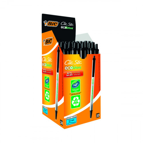 BIC ECOLUTIONS CLIC STICK BLACK PK50