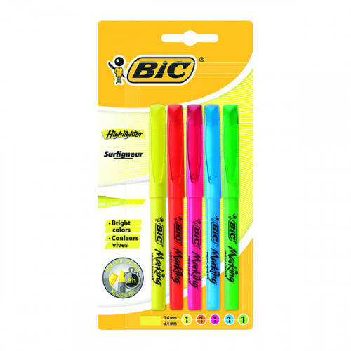 Bic Brite Liner Highlighters Assorted (Pack of 5) 893133