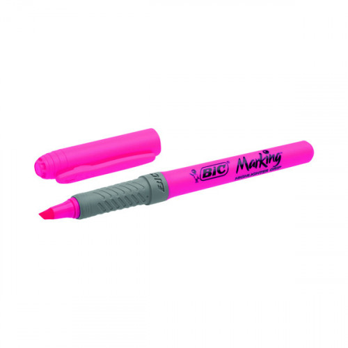 BIC Highlighter Grip Pink (Box of 12) 811934