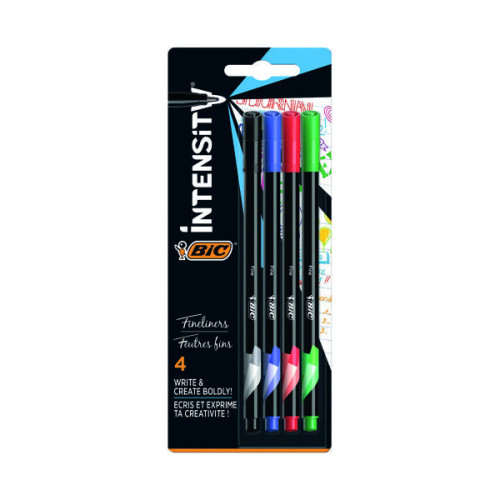 Bic Intensity Fineliner Pen Ultra Fine Tip Assorted (Pack of 4) 942082