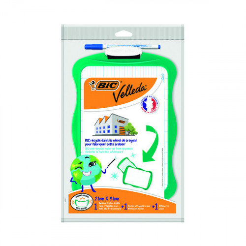 Bic Velleda Eco Board 210 x 310mm Green Frame Marker and Eraser 967261