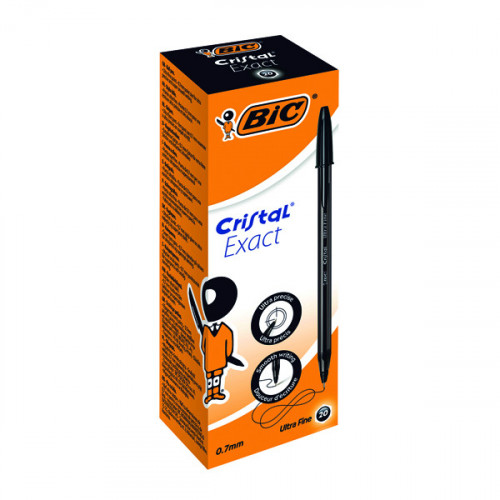 BIC CRISTAL BP U/FINE BLACK PK20