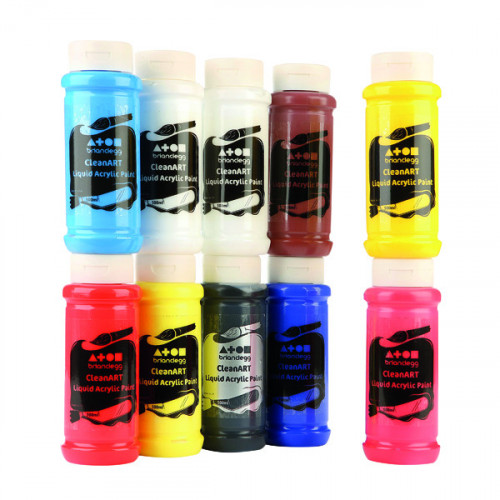 Brian Clegg CleanART Acrylics 500ml Assorted (Pack of 10) AK0850010