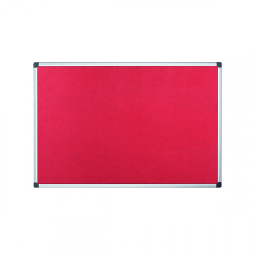 Bi-Office Aluminium Trim Felt Noticeboard 1200x900mm Red FA0546170