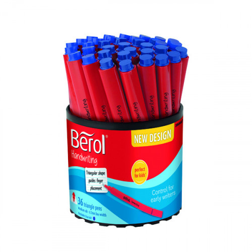 Berol Handwriting Triangular Pen Blue (Pack of 36) 2066667