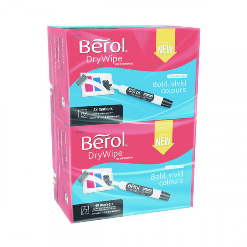 Berol Drywipe Marker Chisel Tip Assorted (Pack of 96) 1984888