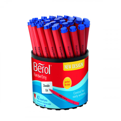 BEROL HANDWRITING PEN BLUE PK42