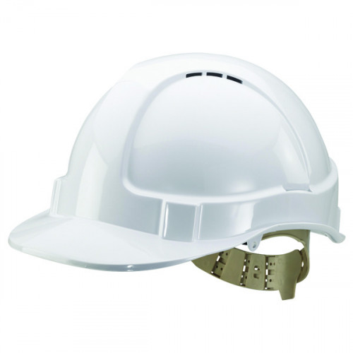 Comfort Vented Safety Helmet ABS Shell White BBVSHW