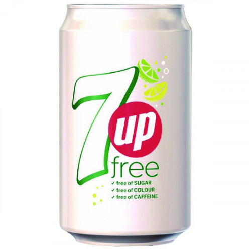 7 Up Free Lemon and Lime Carbonated Canned Soft Drink 330ml (Pack of 24) 402049