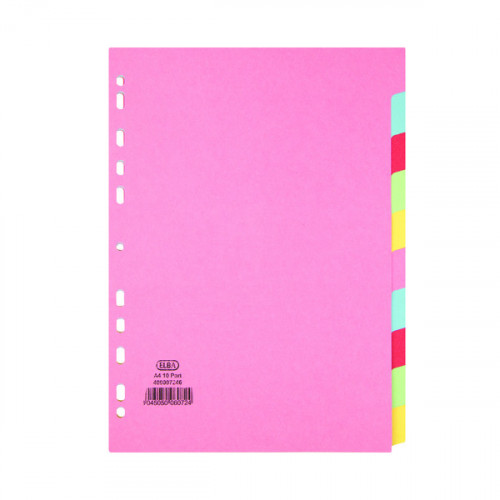 ELBA A4 10 PART CARD DIVIDER AST