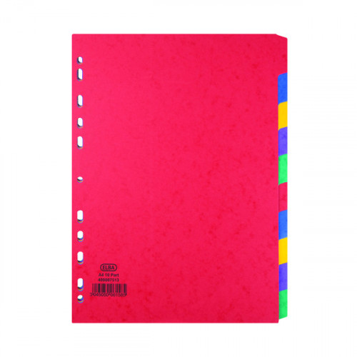 ELBA A4 10 PART PRESS BOARD DIVIDER