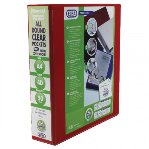 ELBA PRES RBNDR 4D 50MM A4 RED PK4