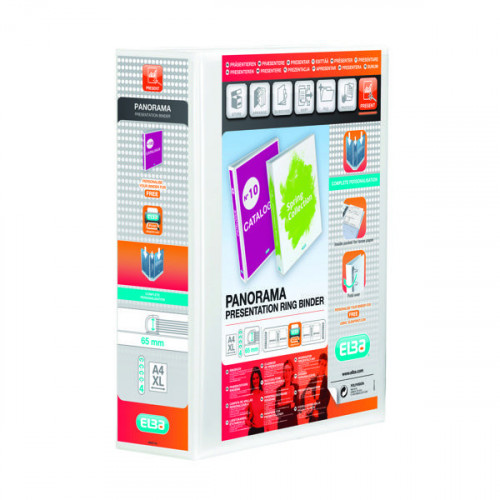 ELBA PRES RBNDR 4D 65MM A4 WHT PK4