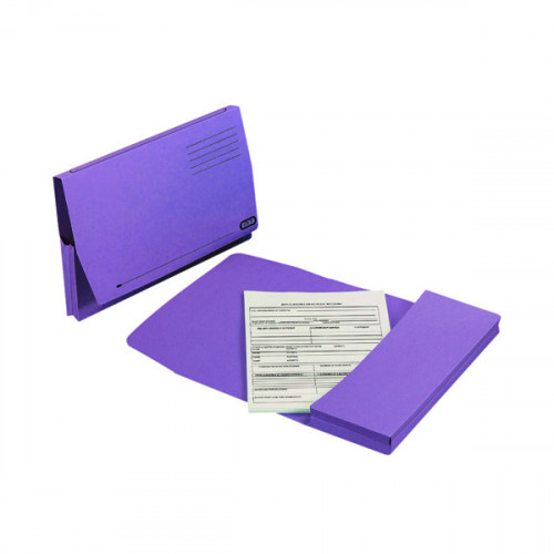 Elba Document Wallet Full Flap Foolscap Purple (Pack of 50) 100090253