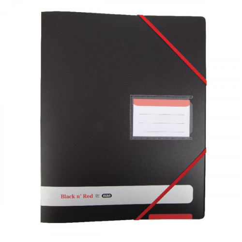 Elba Black n Red 4-Ring Binder 16mm A4 Black 400078863
