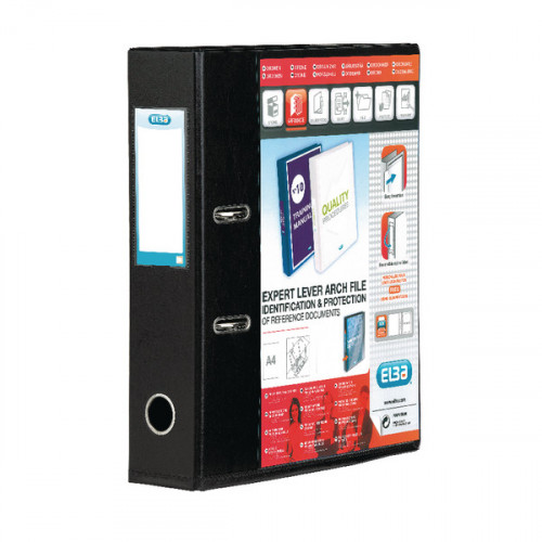 Elba Vision 70mm Lever Arch File A4 Black 100080896
