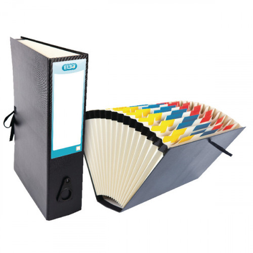 Elba Mylar Expanding File 16-Pocket Black 100080766