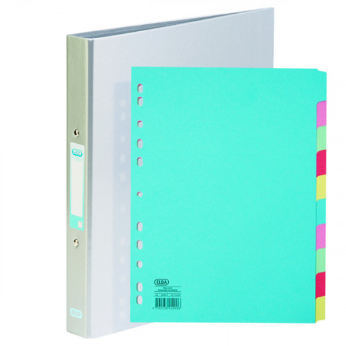 Elba Classy Ring Binder Metallic Silver FOC 10 Part Divider BX810433