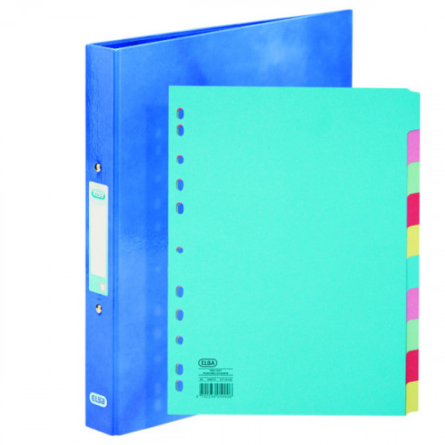 Elba Classy Ring Binder Blue FOC 10 Part Divider BX810435