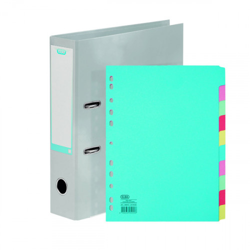 Elba Classy 70mm LeverArch File A4 Met Silver FOC 10/Pt Divider BX810442