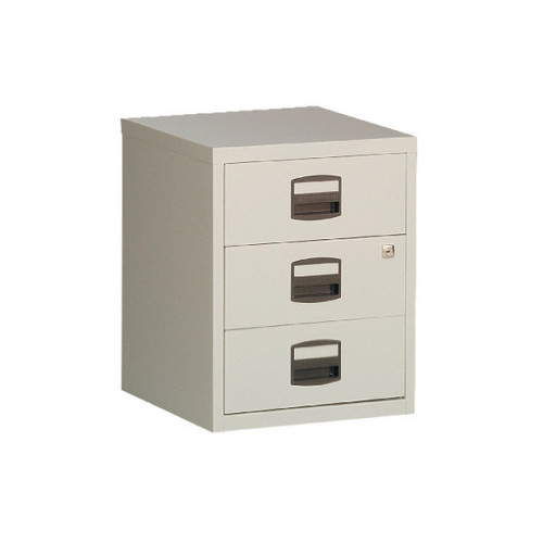 Bisley 3 Drawer Home Filing Cabinet A4 413x400x525mm Grey BY13461