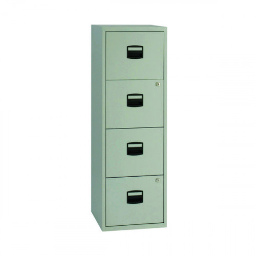 Bisley 4 Drawer Home Filing Cabinet A4 413x400x1282mm Grey BY37874