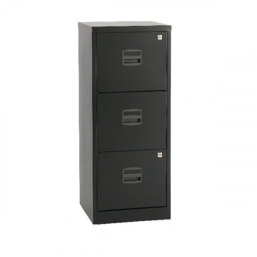 Bisley 3 Drawer Home Filing Cabinet A4 413x400x1015mm Black BY48279
