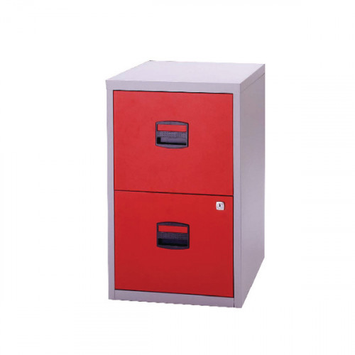 BISLEY 2 DRW HOME FILING GREY/RED