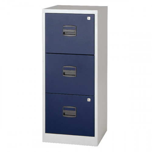 BISLEY 3 DRW HOME FILING GREY/BLUE