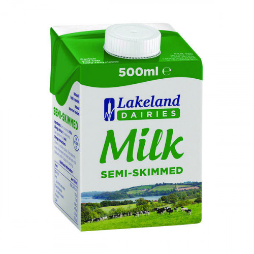 Lakeland Semi-Skimmed Milk 500ml (Pack of 12) A08087