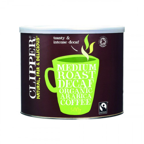 Clipper Fairtrade Organic Decaffeinated Coffee Tin 500g A06746