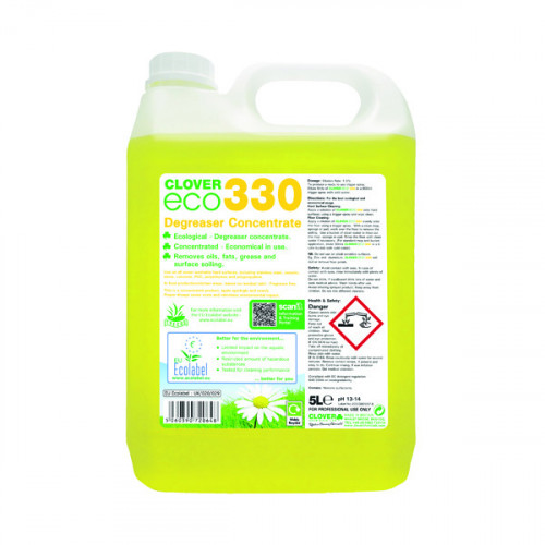 Clover ECO 330 Degreaser Concentrate 5 Litre (Pack of 2) 330