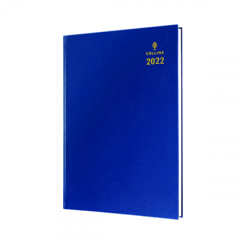 Collins A4 Desk Diary Day Per Page Blue 2022 44.60-22