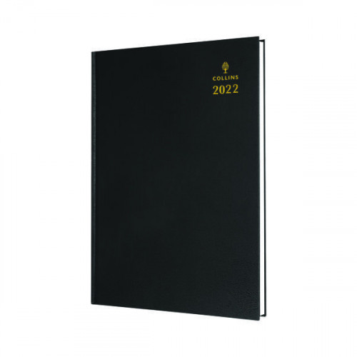 Collins A5 Desk Diary Day Per Page Black 2022 52.99-22