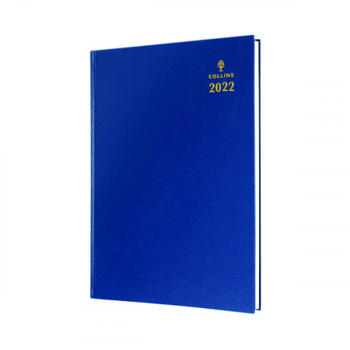 Collins A5 Desk Diary Day Per Page Blue 2022 52.60-22